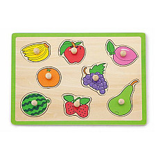 Puzzle din lemn cu buton „Fructe” 8..