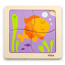 Mini-puzzle din lemn “Pește”..
