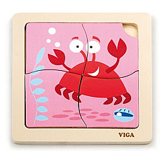 Mini-puzzle din lemn “Crab”..