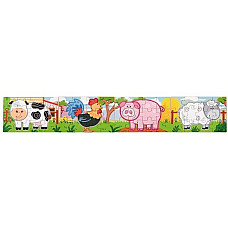 Set puzzle din lemn 4 în 1 „Ferma”..