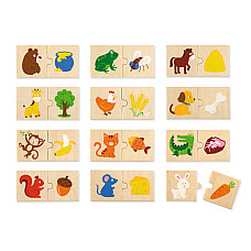 Joc de puzzle „ Ce mănâncă animalel..