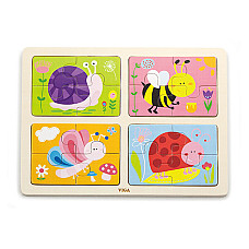 Puzzle din lemn 4 în 1 „Insecte”..