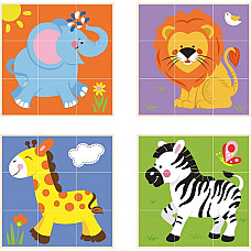 Puzzle-cuburi „Animale sălbatice”..