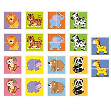 Joc logic de puzzle „Animale sălbat..