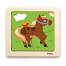 Mini-puzzle din lemn “Cal”..