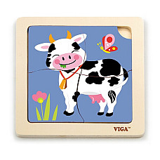 Mini-puzzle din lemn “Vaca”..
