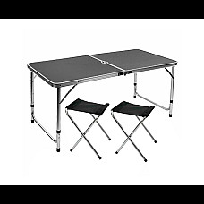 Masă de camping + 2 taburete..
