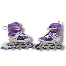 Ролики фиолетовые, колеса с огнями ..