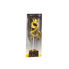 Lumanare cifra 9 aurie – 55..