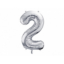 Balon argintiu cifra 2..