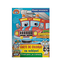 Carte de colorat cu ochisori - Mași..