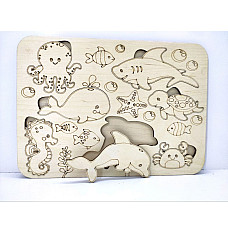 Puzzle din lemn ( ANIMALE DE MARE )..
