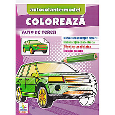 Coloreaza+autocolante - Auto de ter..