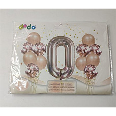 Набор воздушных шаров с цифрой 0 (1..