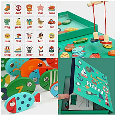 Деревянный набор для рыбалки..