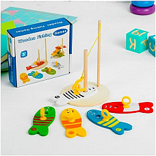 Деревянный набор для рыбалки..