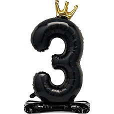 Balon negru cifra 3..