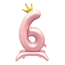 Balon roz cifra 6..