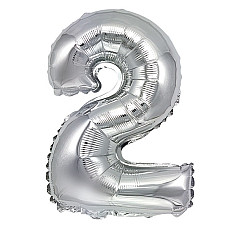 Balon argintiu cifra 2..