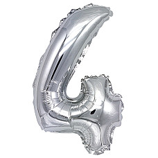 Balon argintiu cifra 4..