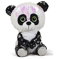 Jucarie moale Panda cu paiete 24 cm..