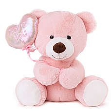 *Jucarie moale Urs cu inima Roz 38 cm - 0.125..