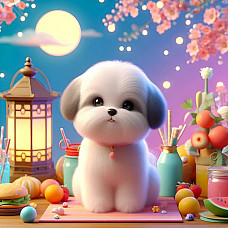 Алмазная мозаика Собака  (30*30)..