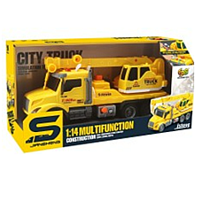 Camion excavator galben cu frictiun..