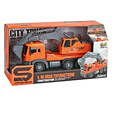 Jucarie Camion Excavator, oranj, cu..