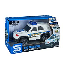 Masina politie alba jeep, cu sunete..