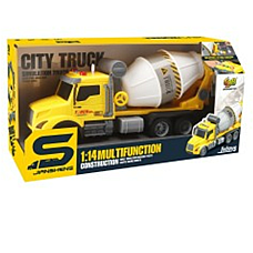 Camion betoniera galbena cu frictiu..