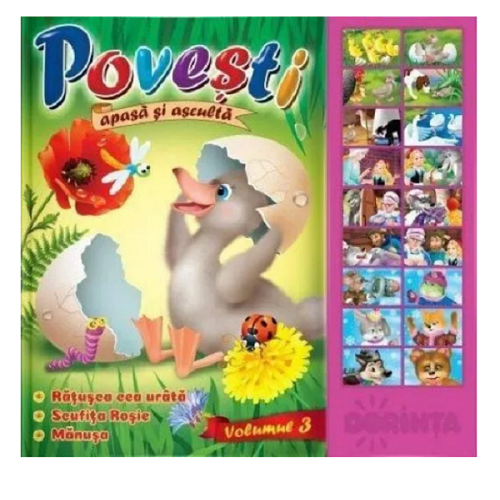 Carte cu sunete - Povesti 3 (Ratusca cea urita)