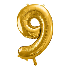 Balon auriu cu heliu cifra 9