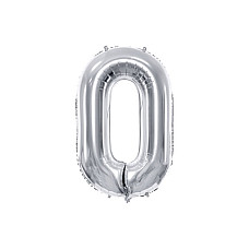 Balon argintiu cu heliu  cifra 0