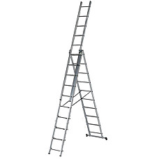 Scară din aluminiu cu trei sectiuni..