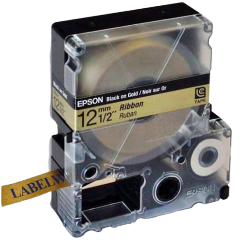 Tape Cartridge EPSON LK4KBK; 12mm/5m Satin Ribbon, Black/Gold, C53S654001