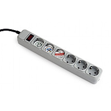 Surge  Protector Gembird SPG6-B-6C,..