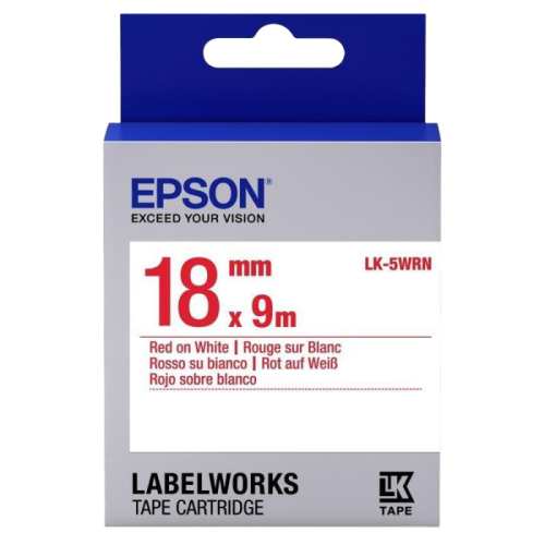 Tape Cartridge EPSON LK5WRN; 18mm/9m Standard, Red/White, C53S655007
