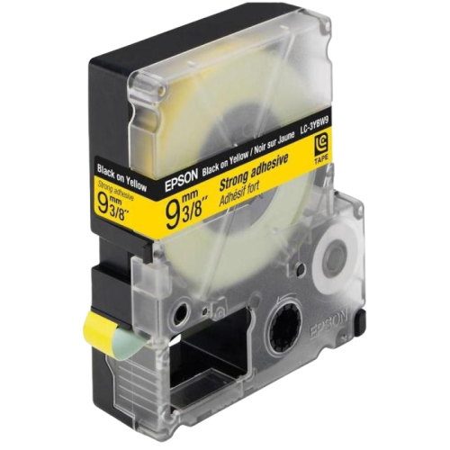 Tape Cartridge EPSON LK3YBW; 9mm/9m Strong Adhesive, Black/Yellow, C53S653005