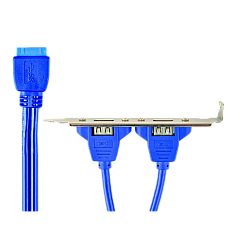 Cable, Dual USB 3.0 receptacle on b..