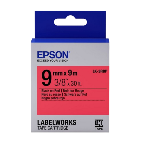 Tape Cartridge EPSON LK3RBP; 9mm/9m Pastel, Black/Red, C53S653001