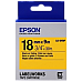 Tape Cartridge EPSON LK5YBP; 18mm/9m Pastel, Black/Yellow, C53S655003