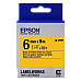 Tape Cartridge EPSON LK2YBP;  6mm/9m Pastel, Black/Yellow, C53S652002