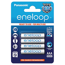 AAA  Eneloop 750mAh, Blister*4, Pan..