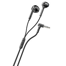 Ploos capsule earphone with mic, Bl..