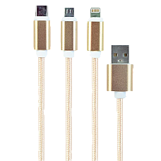 Cable  3-in-1 MicroUSB/Lightning/Ty..