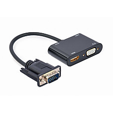 Adapter VGA M to HDMI&VGA F+ 3.5 mm..