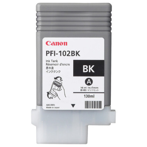Cartuș de cerneală Canon PFI-102Bk negru, 130 ml pentru iPF765,760,755,750,720,710,700,655,650,610,605