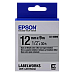 Tape Cartridge EPSON LK4SBM; 12mm/9m Metallic, Black/Silver, C53S654019