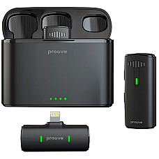 Microfon portabil pentru înregistrare vocală Proove Demo Lightning Fără fir Negru
Lavalier | Condensator | 20 - 20000 Hz